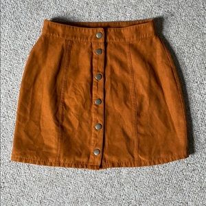 Suede-style Orange Miniskirt